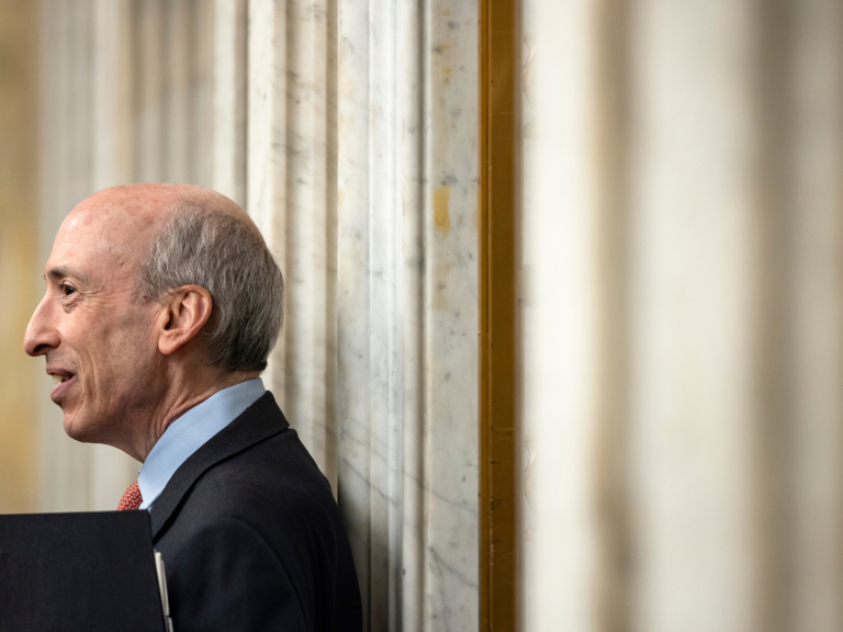 SEC Chair Gary Gensler’s out, but the question remains on who Donald Trump will pick to replace him. (Photo: Getty Images.)