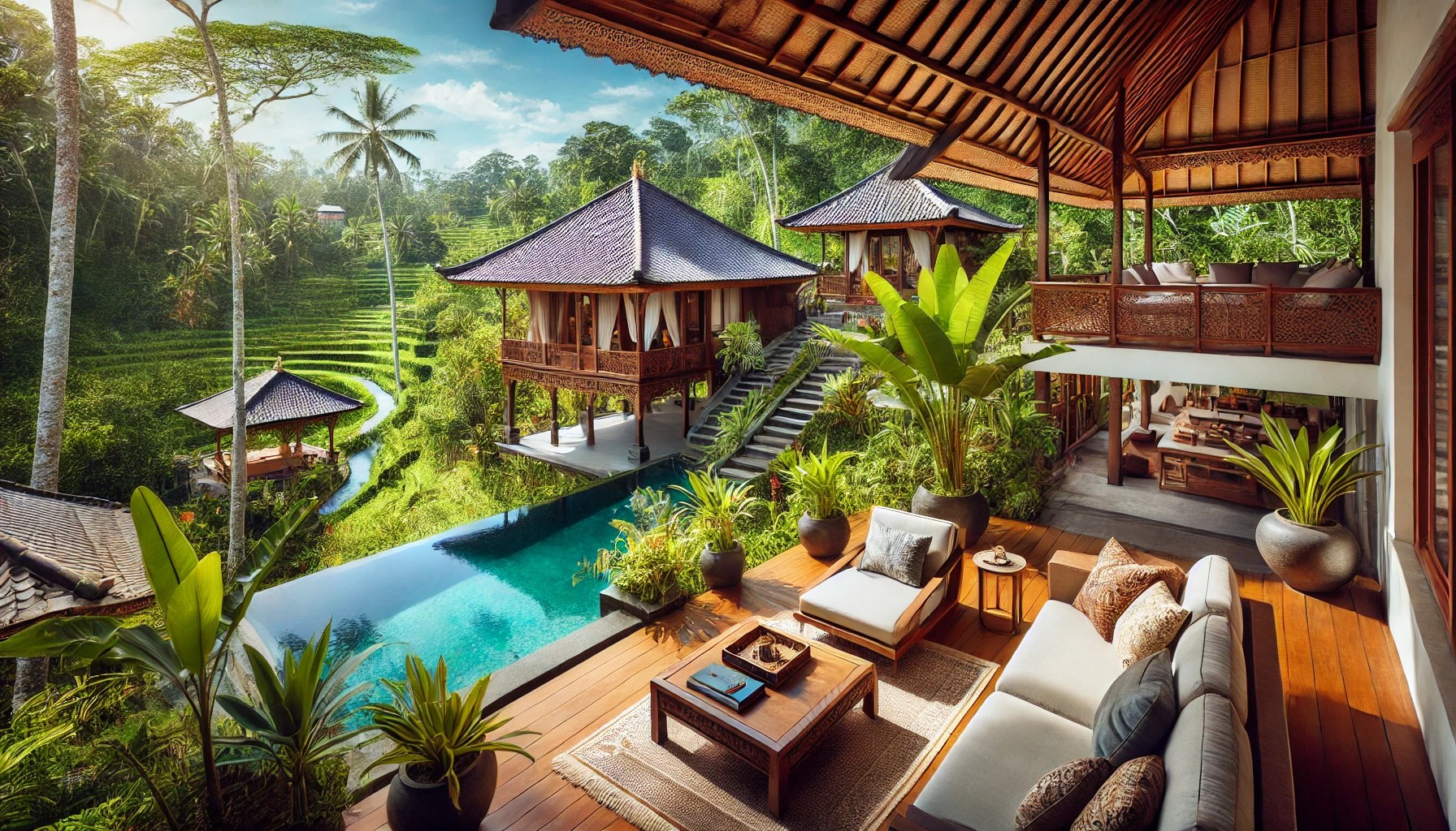 Bali holiday home. Image generated by AI.