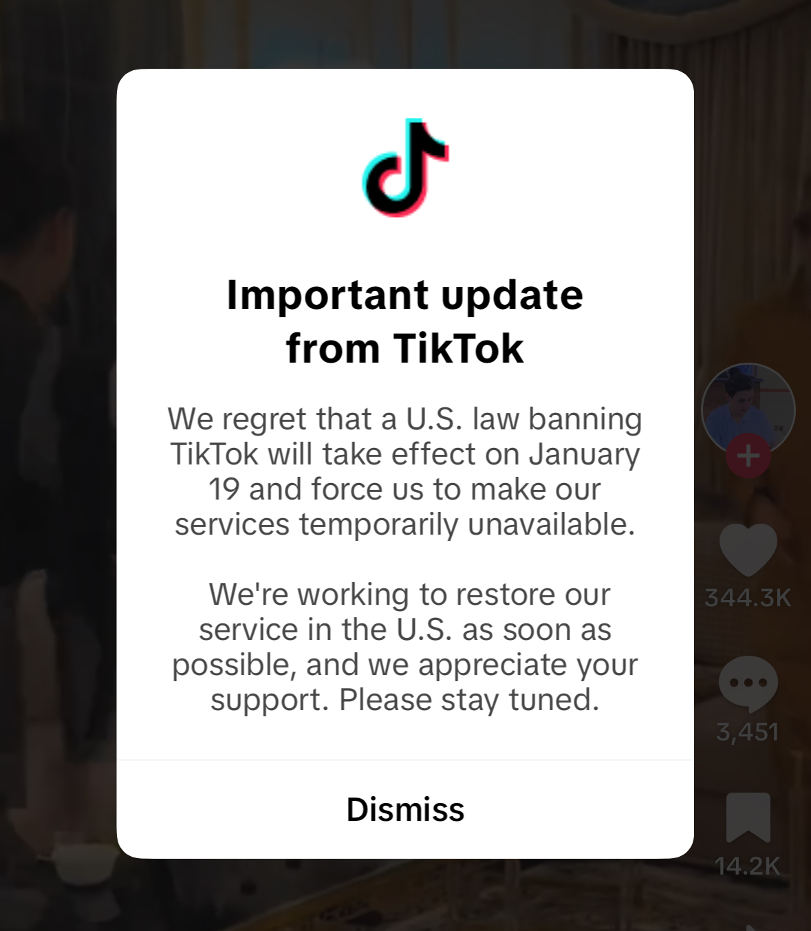 Important update from TikTok